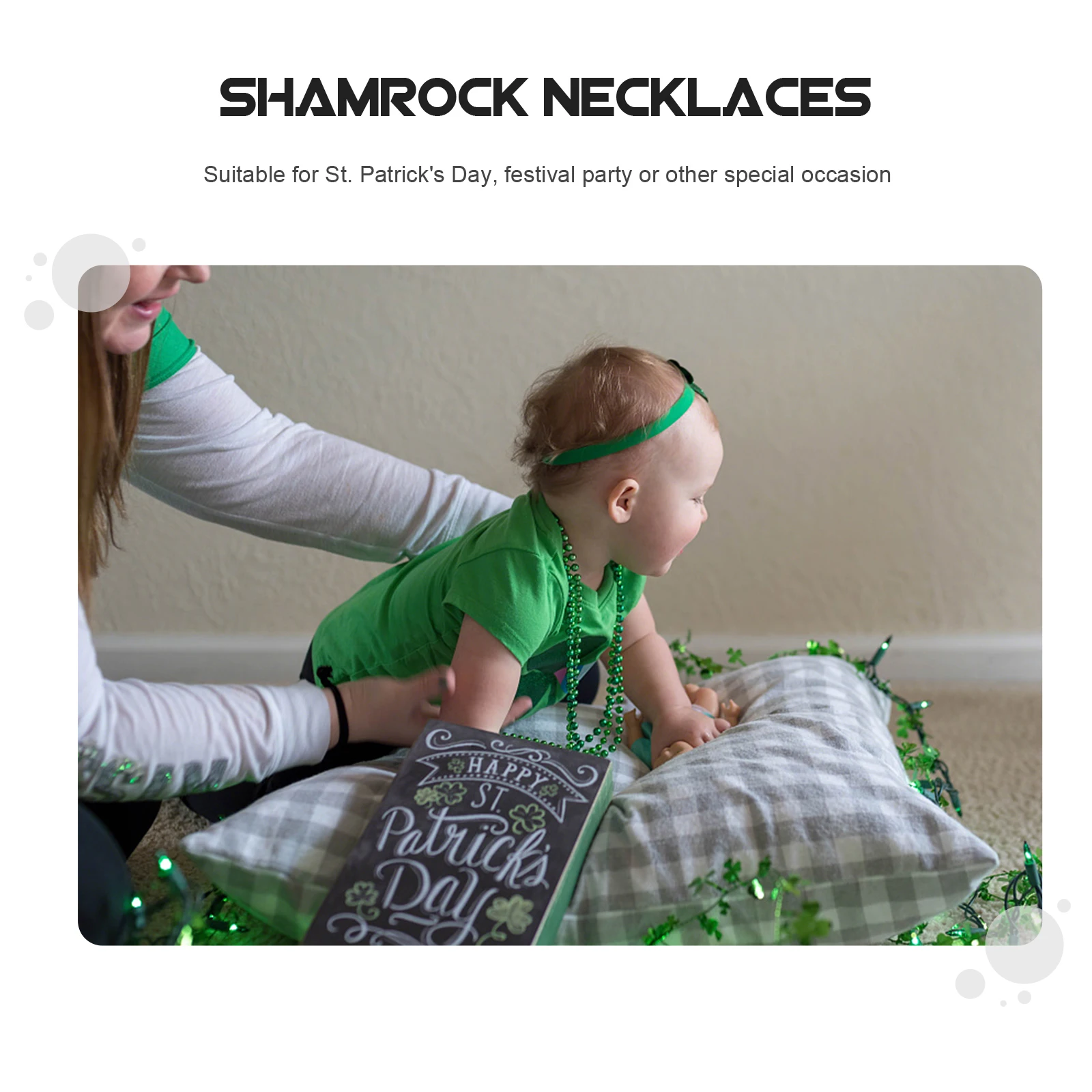 

4 Pcs Clover Necklace St Paddys Day Accessories Patricks Plastic Party Jewelry Necklaces