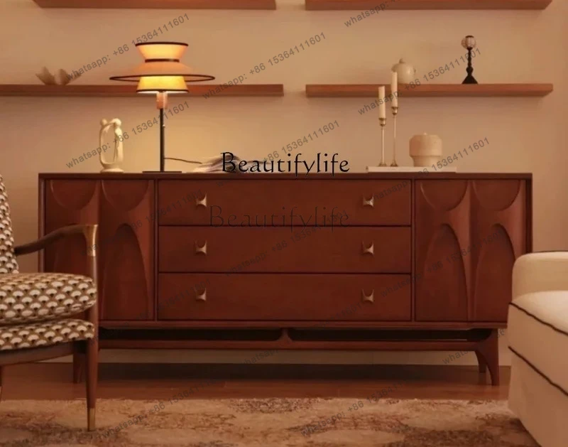 

solid wood dining side cabinet designer is surprised by the quiet wind retro bucket cabinet, entrance cabinet against the wall