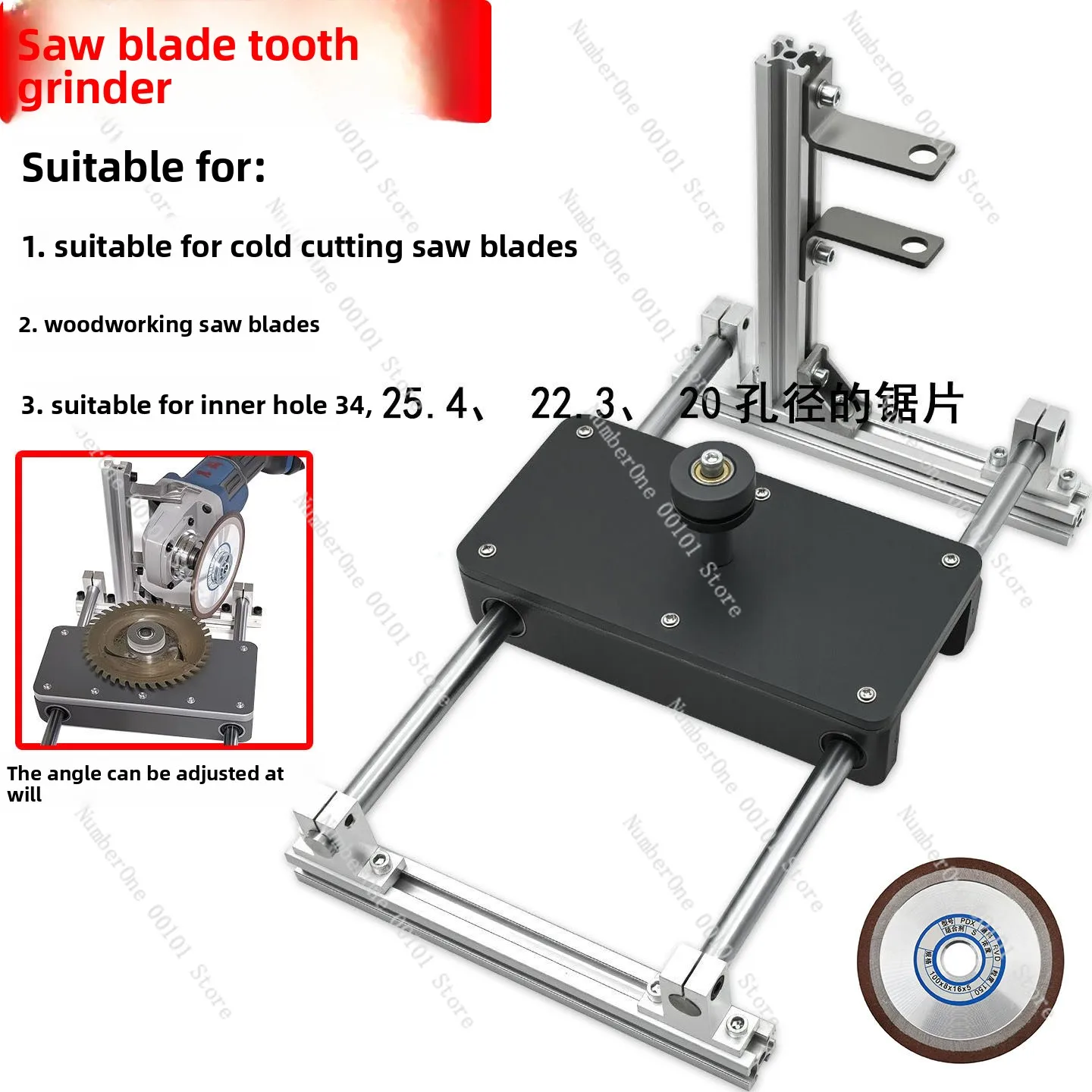 Saw blade tooth grinder multi-function bracket woodworking special angle grinder sharpening machine sharpening tool efficient re