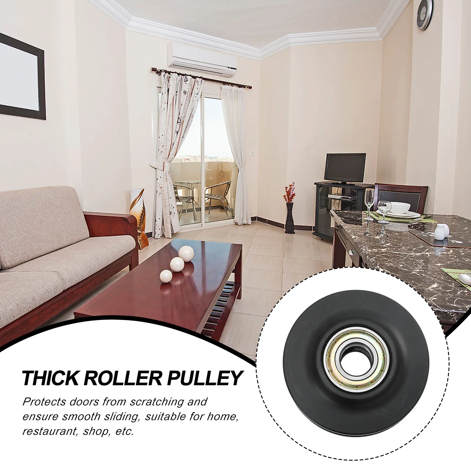 

Universal Thick Door Roller Wheel Heavy Load Bearing Hanging Pulley for Sliding Barn Door Smooth Operation Scratch Protection