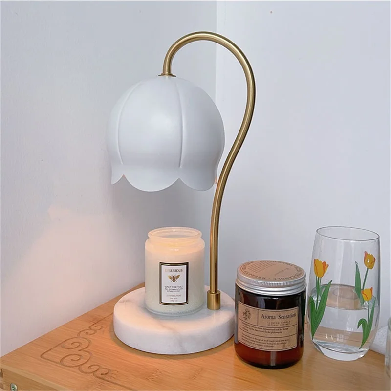 Contemporary Marble Scented Candle LED Table Lamp Suitable For Family Hotel Bedroom Decoration