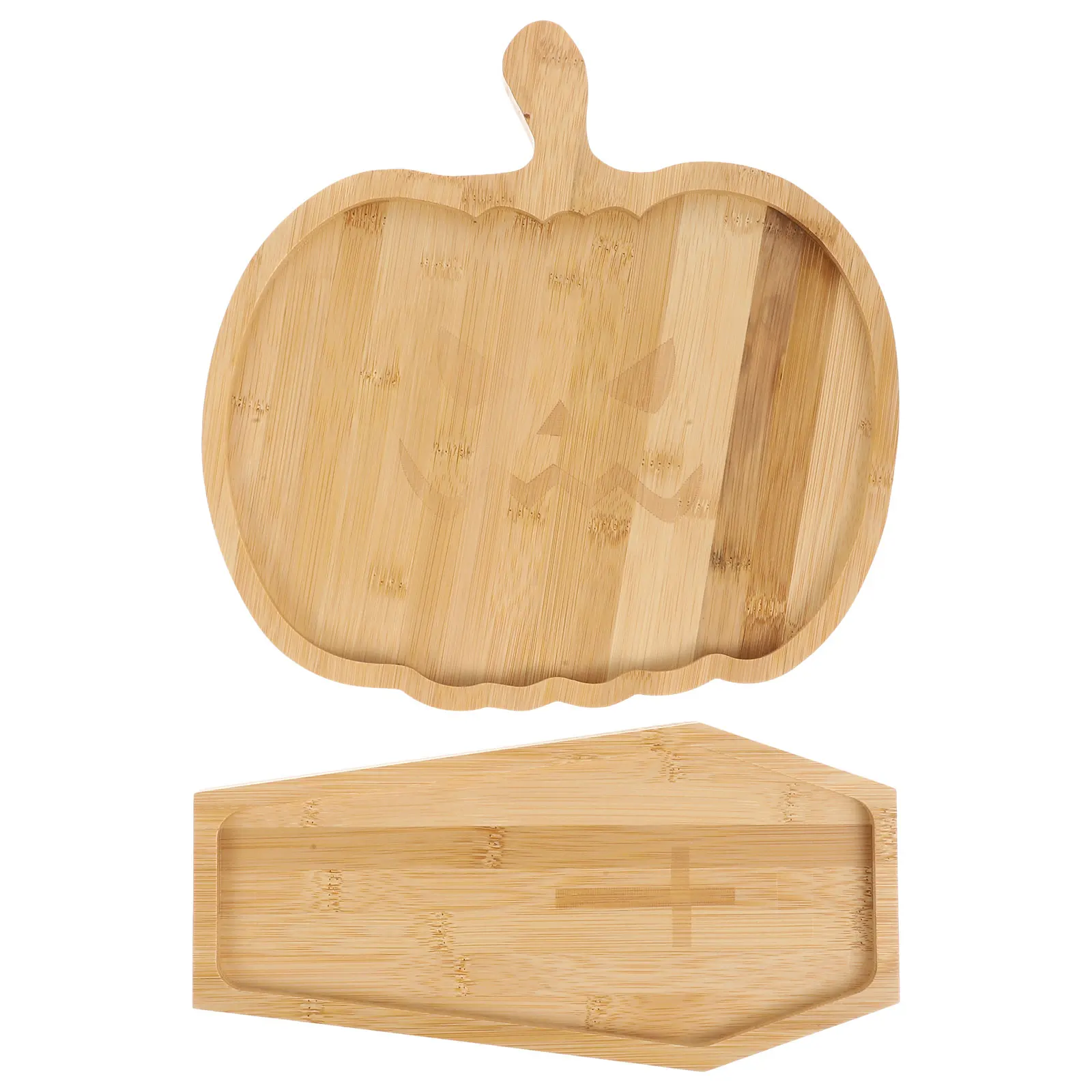 

2Pcs Halloween Food Reusable Cake Plate Party Platter Cake Tray Dry Party Plate Wooden Serving Tray Kitchen Bar