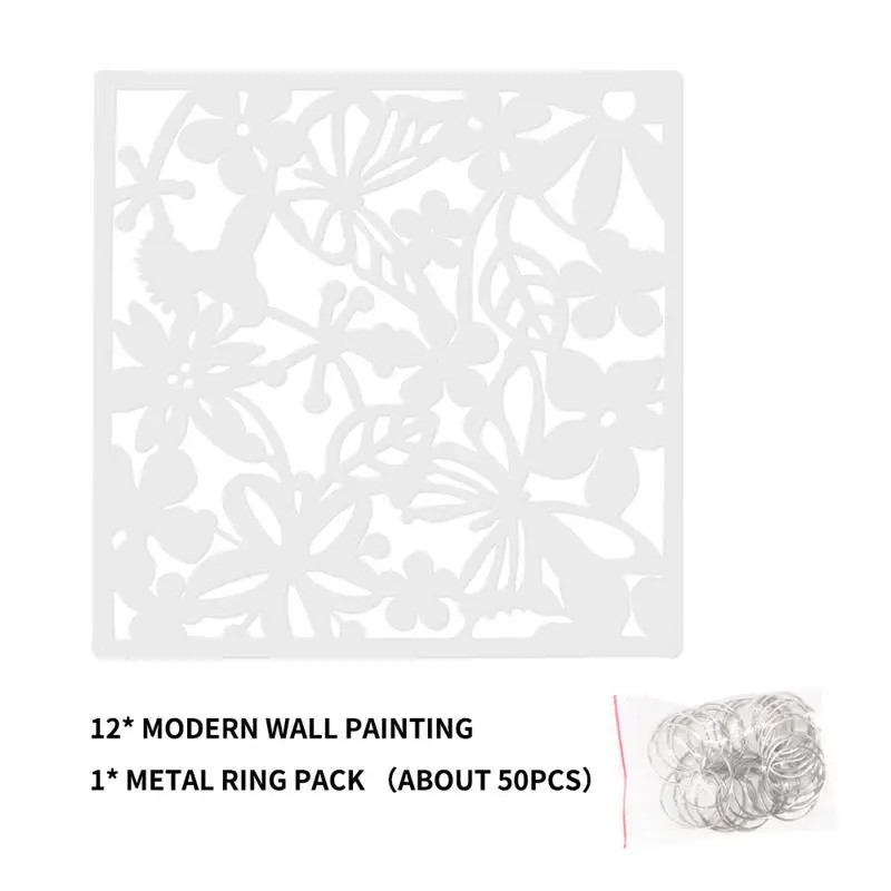 Imagem -06 - Partição de Tela Pendurada para Casa Modern Hollow Room Divider com Metal Ring Pack Painel de Cortina Faça Você Mesmo Wall Decor Decoração do Hotel 12 Pcs 24 Pcs