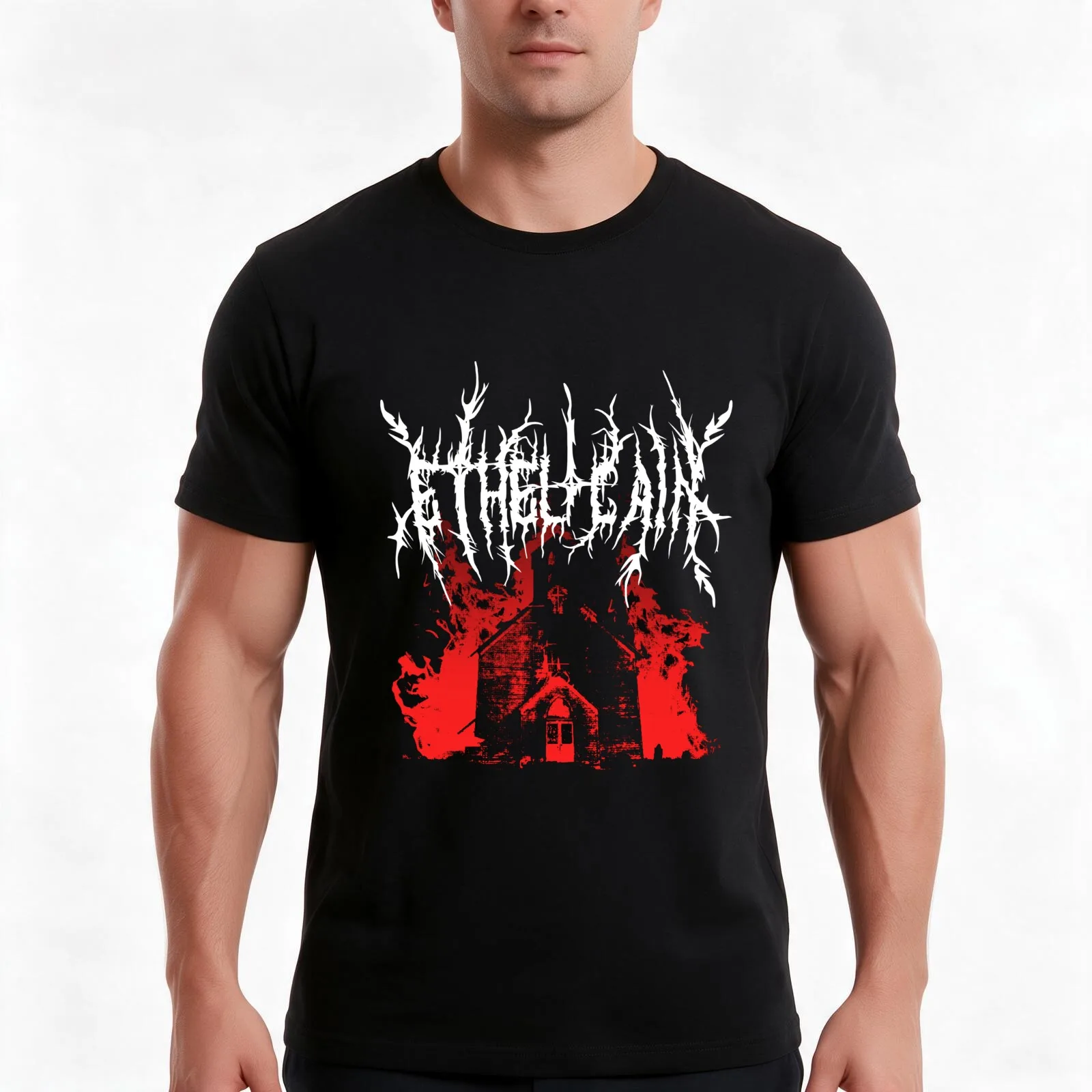 ethel cain black metal logo T-Shirt, Summer Casual Cotton Tee, Oversized Streetwear Tops, Vintage Graphic Print, 100% Cotton