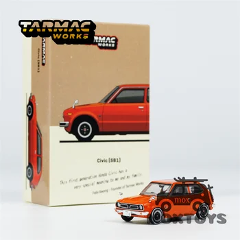מכונית מודל Tarmac Works 1:64 Civic (SB1) Orange Diecast