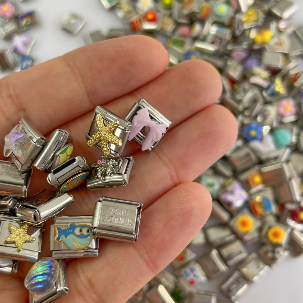 Fashion Italian Charm Stainless Steel 9mm Universal Bracelet Pattern Pendant Style Wholesale