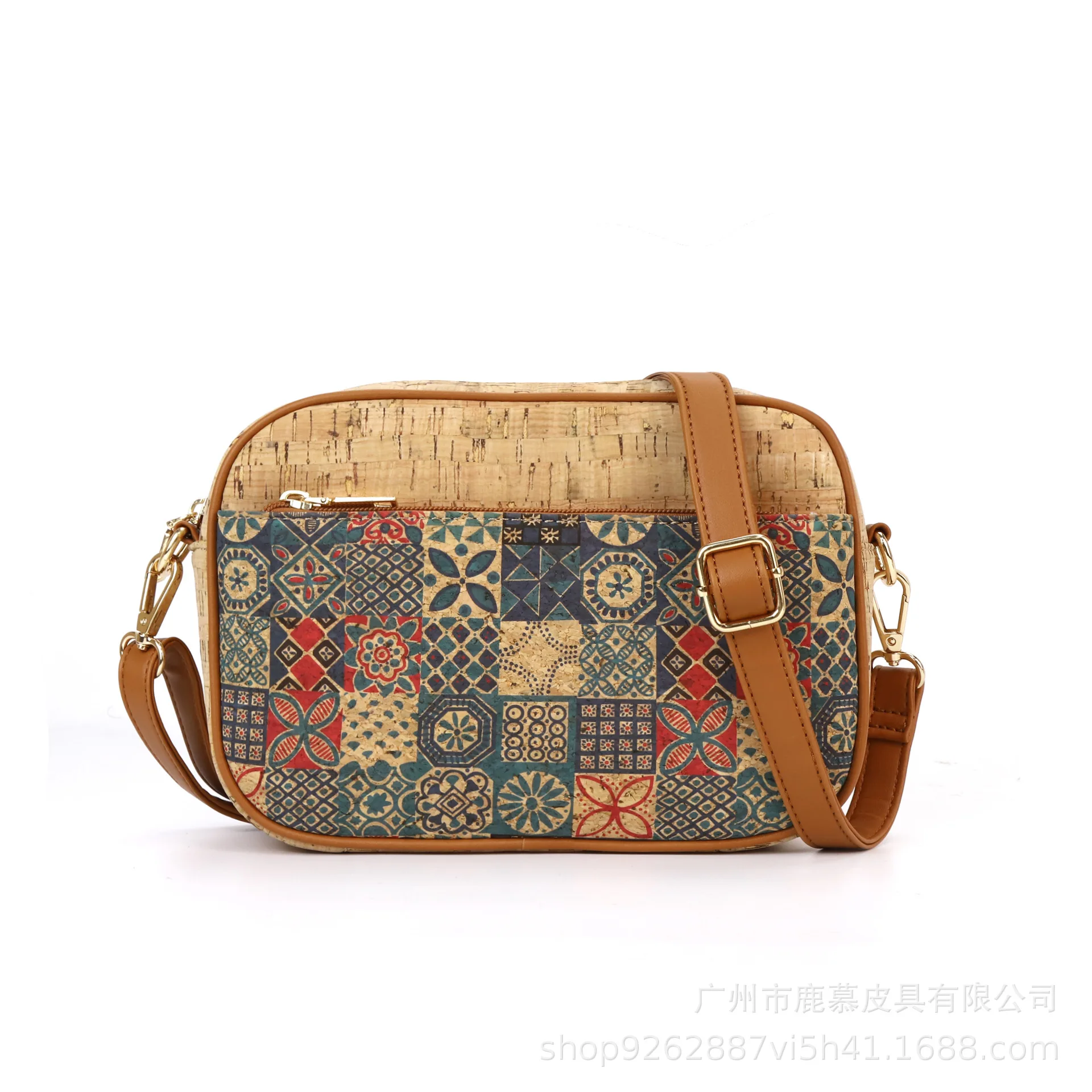 Hot Sale Bark Crossbody Cork Square Printing Shoulder Bag Small Square Bag Fashion Single Women\'s Bag