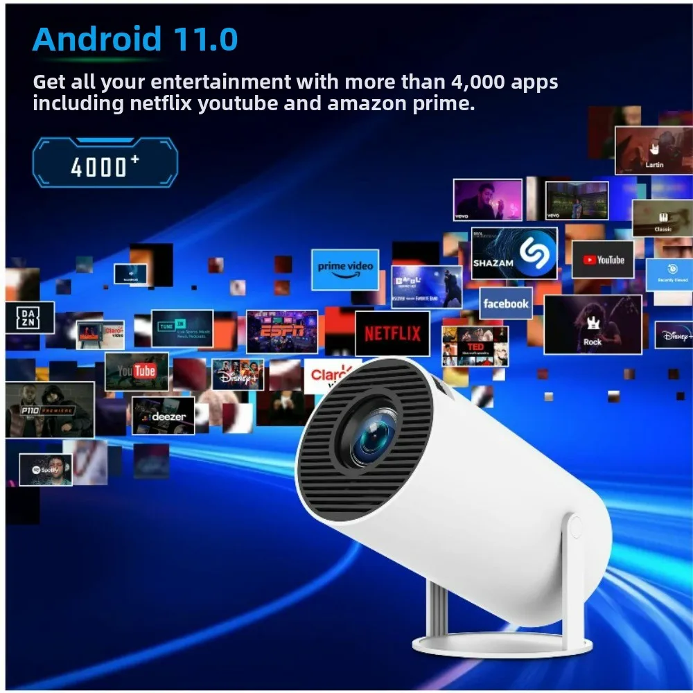 

4K HD Projector Android11 Dual Wifi6 200ANSI Allwinner H713 BT5.0 1280*720 Home Cinema Outdoor Projetor ﻿