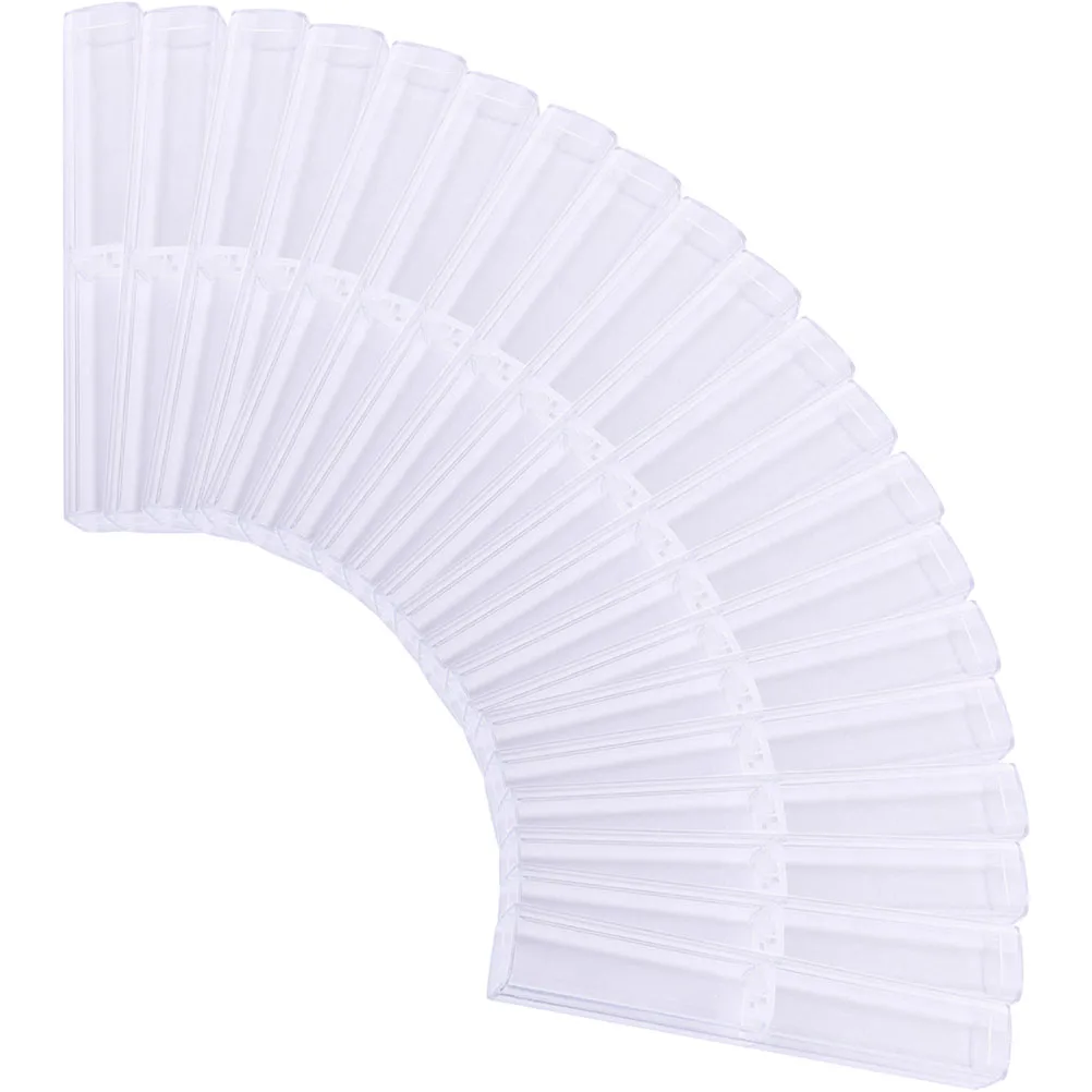 20 Pcs Crystal Pen Box Container Empty Fountain Tube Case Plastic Holder For Ballpoint Storage Display Packaging Gifts