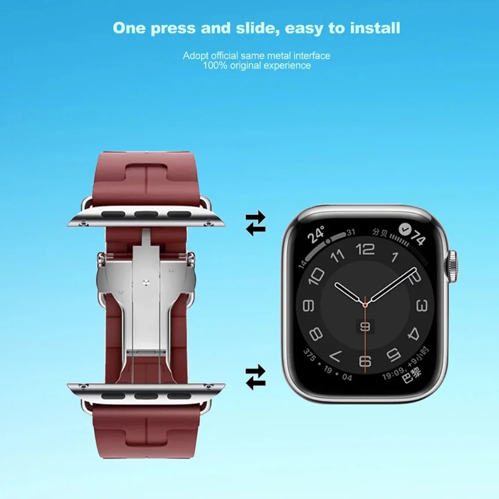 مع شعار الكليم جولة واحدة سيليكون الفرقة أبل حزام ساعة اليد 46 مللي متر 42 مللي متر حزام ل Iwatch 10 9 8 الترا 49 مللي متر 40/45 مللي متر 38 مللي متر حزام الساعات
