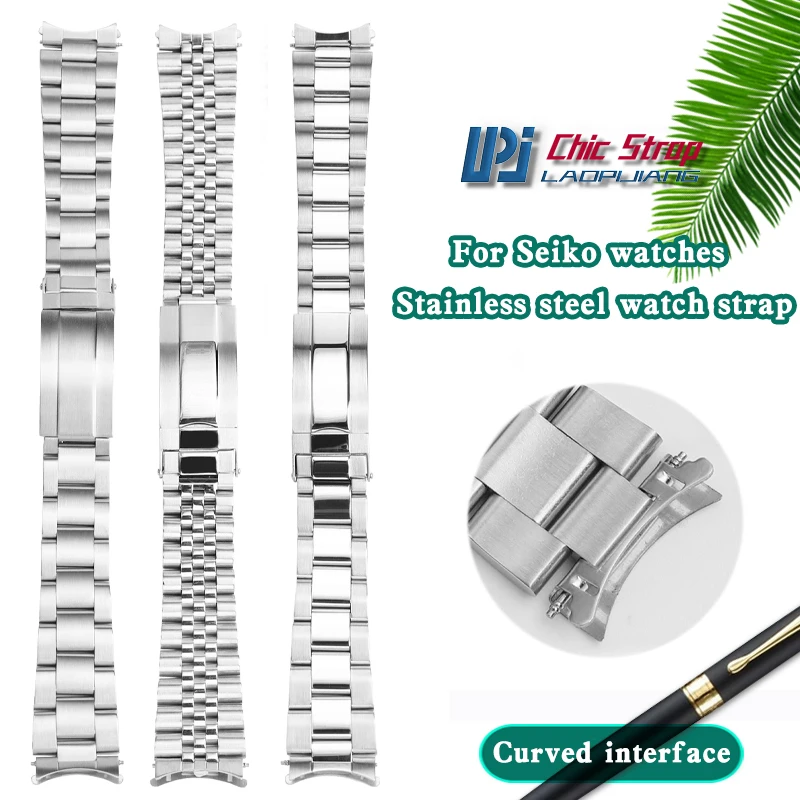 Correa de reloj de acero inoxidable de 18mm, 19mm, 20mm y 22mm para reloj Seiko Sports 5, SNXS73/77/79 SNK809 SRPD55 SRPD51, pulsera resistente al agua