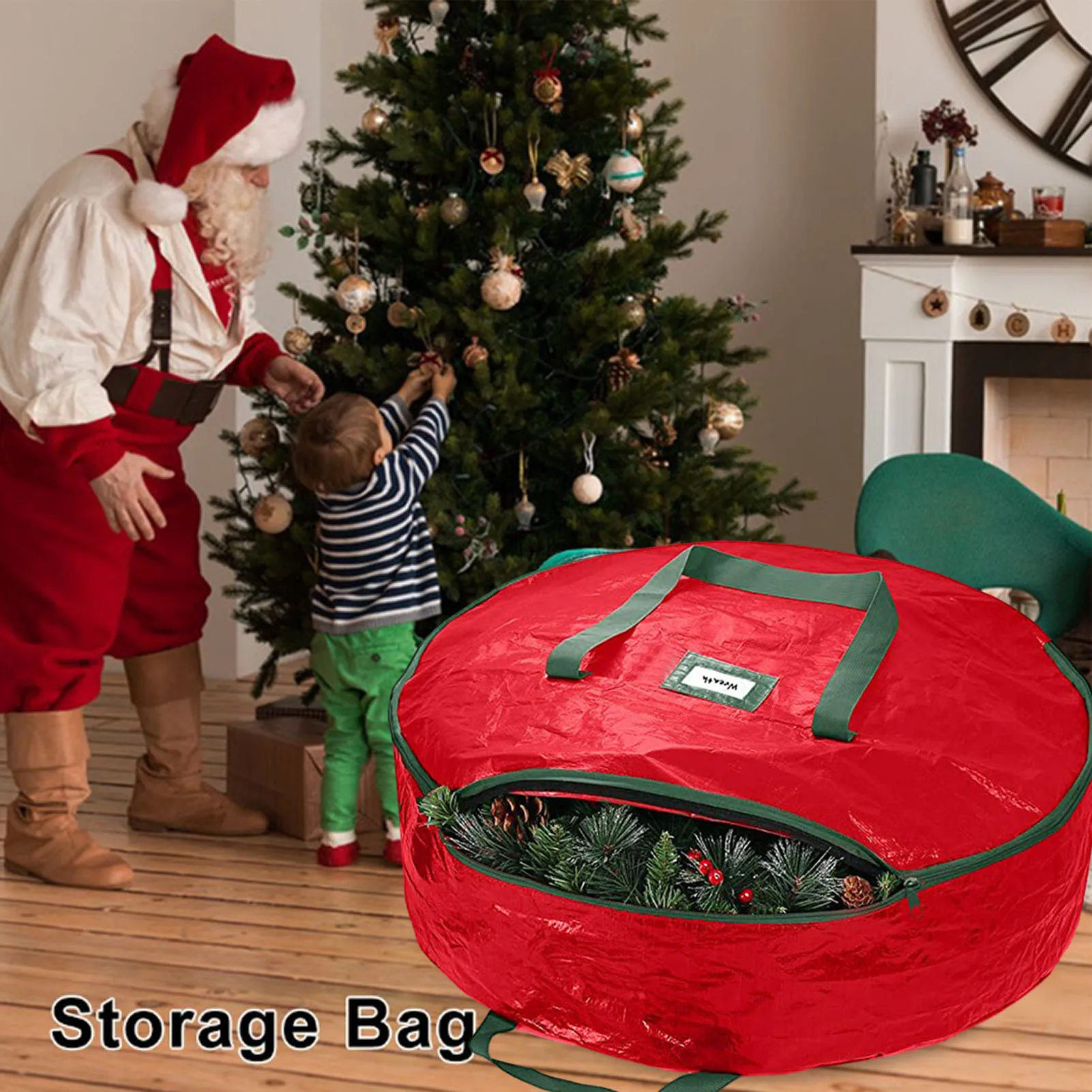 

Fashion Wreath Storage Bag On Christmas Waterproof Durable Garland Storage Bag For Festival