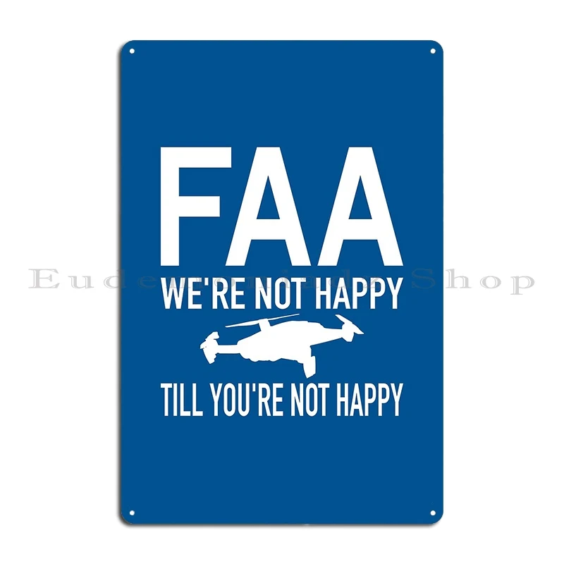 faa drone rules regulations remote id protest gift Metal Plaque Poster Printing Pub Plates Customize Club Tin Sign Poster