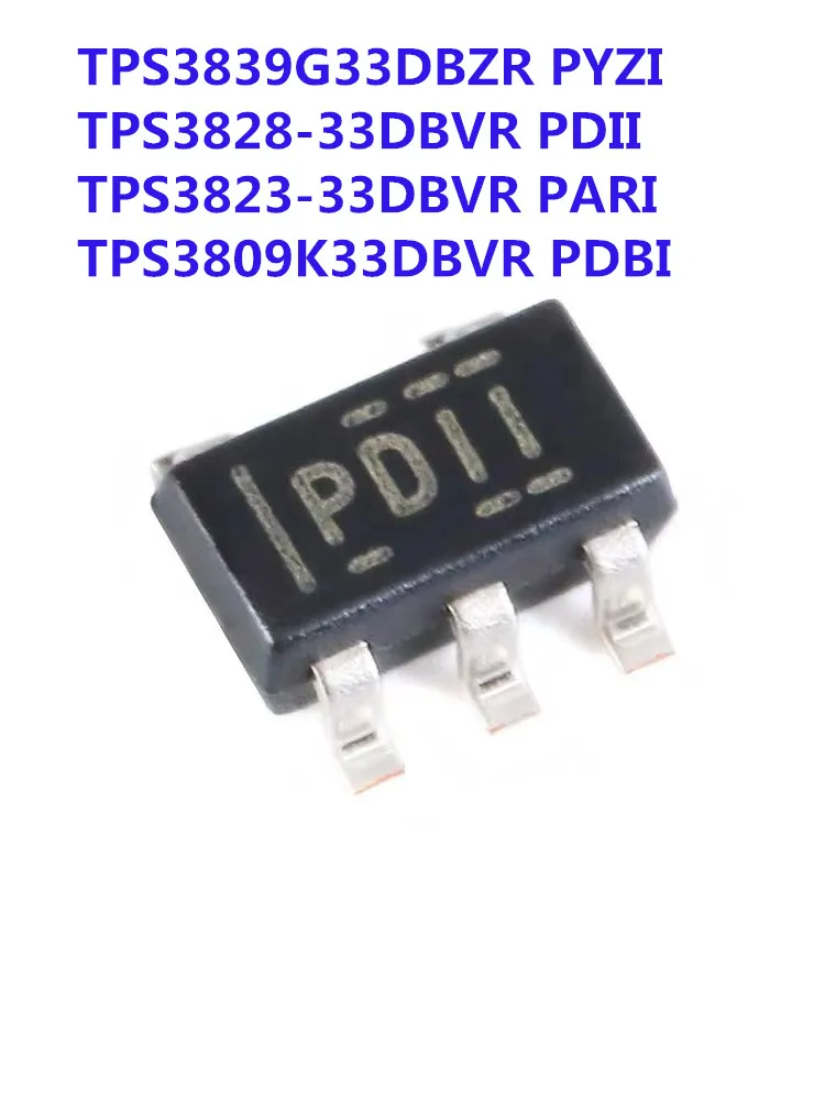 5Pcs 100% New TPS3839G33DBZR PYZI SOT-23-3 TPS3828-33DBVR TPS3828 PDII TPS3823-33DBVR PARI SOT-23-5 TPS3809K33DBVR PDBI SOT-23