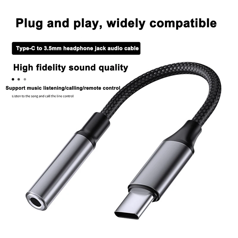 Type C To 3.5mm Adapter USB Type C to 3 5mm AUX Jack Converter Audio Cable Connector For iPhone 15 Series Samsung Xiaomi Huawei