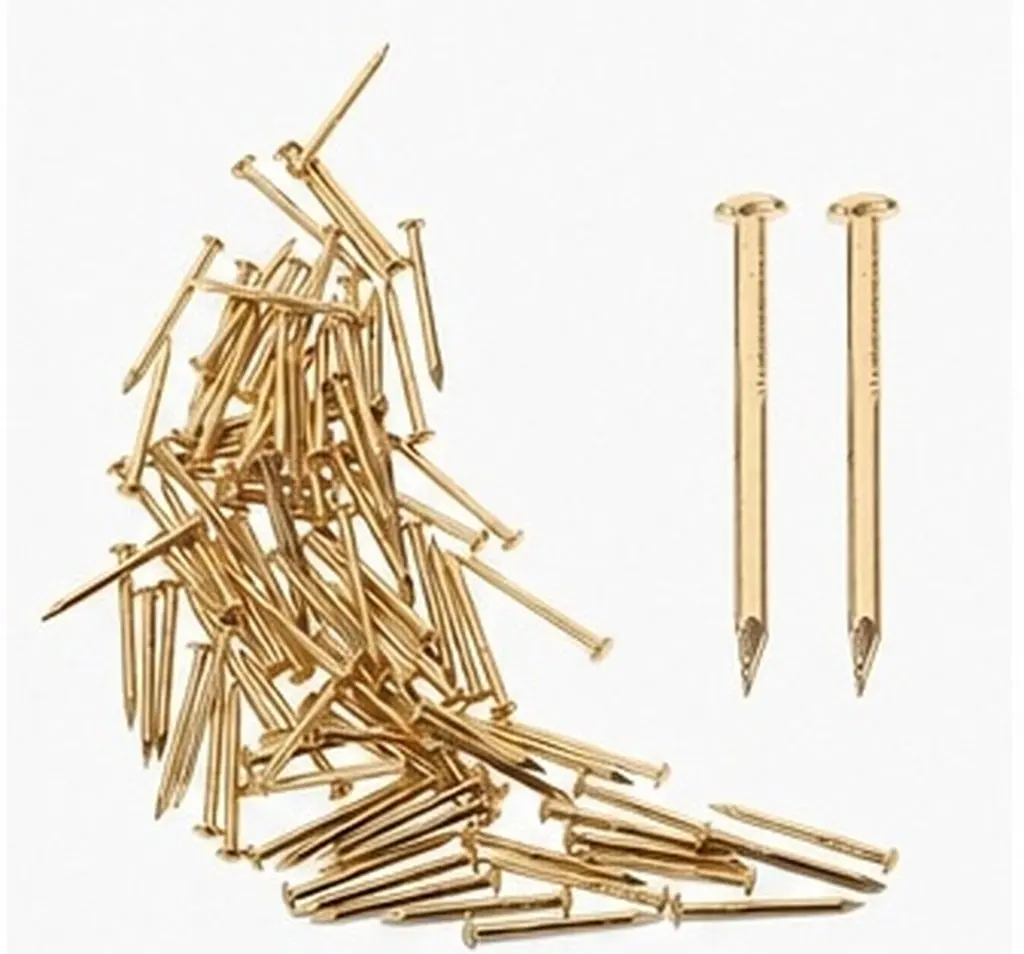 100Pcs Round Head Copper Nails Strong Sharp Non-Bending for Furniture Repair Picture Hanging Home DIY Craft Woodworking Fixing