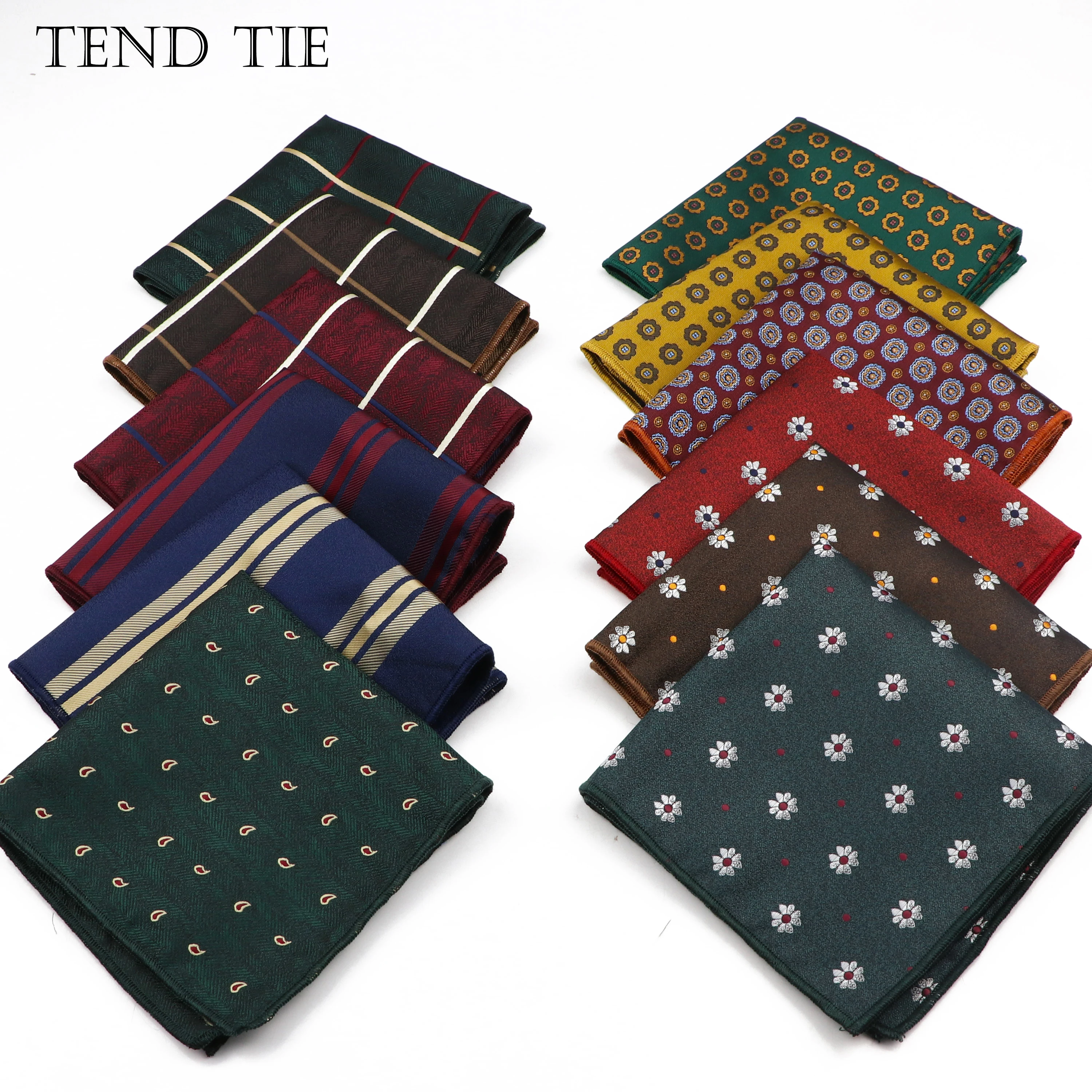 منديل بوليستر مطبوع للرجال ، وشاح أزرق وأحمر ، اكسسوارات فستان الزفاف ، موضة الأعمال ، رسمي ، جديد ، 24 سنتيمتر #1