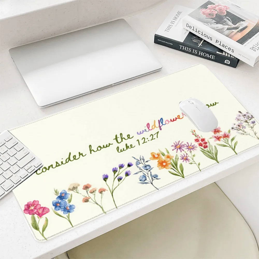 Wildflower Inspirational Poem Mouse Pad - Non-slip base, religious art table pad with gospel quotes added tapis de souris