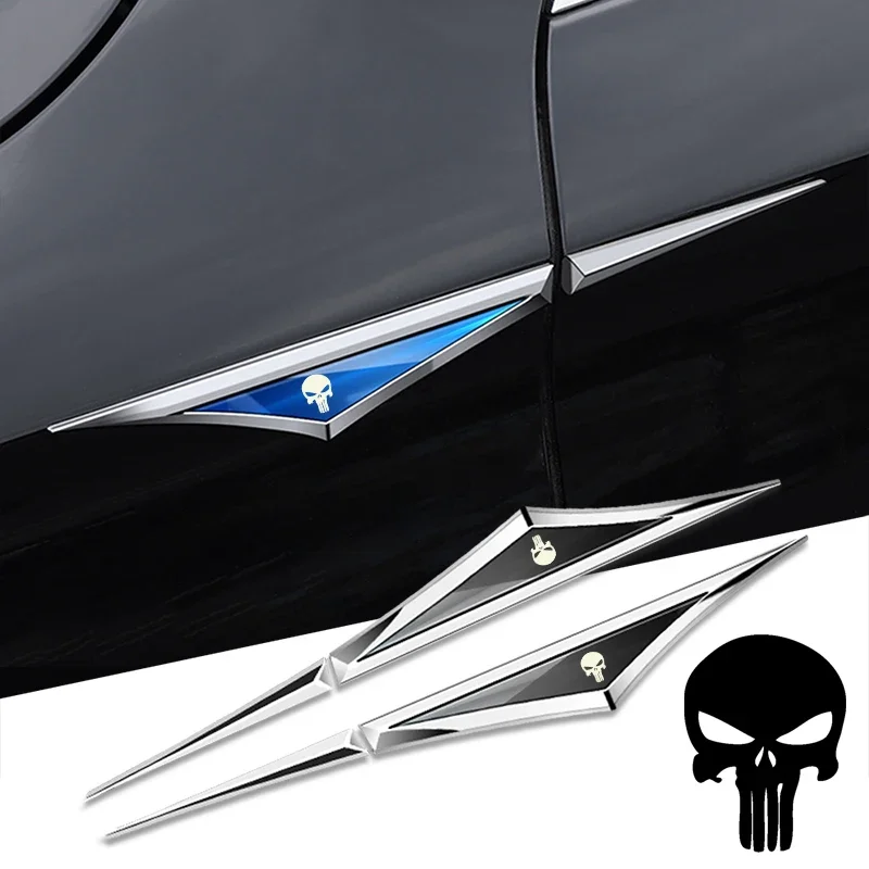 2pcs 3d alloy car stickers car accsesories accessory for Ghost Skull Honda ford Hyundai bmw Nissin Skoda Dodge Toyota