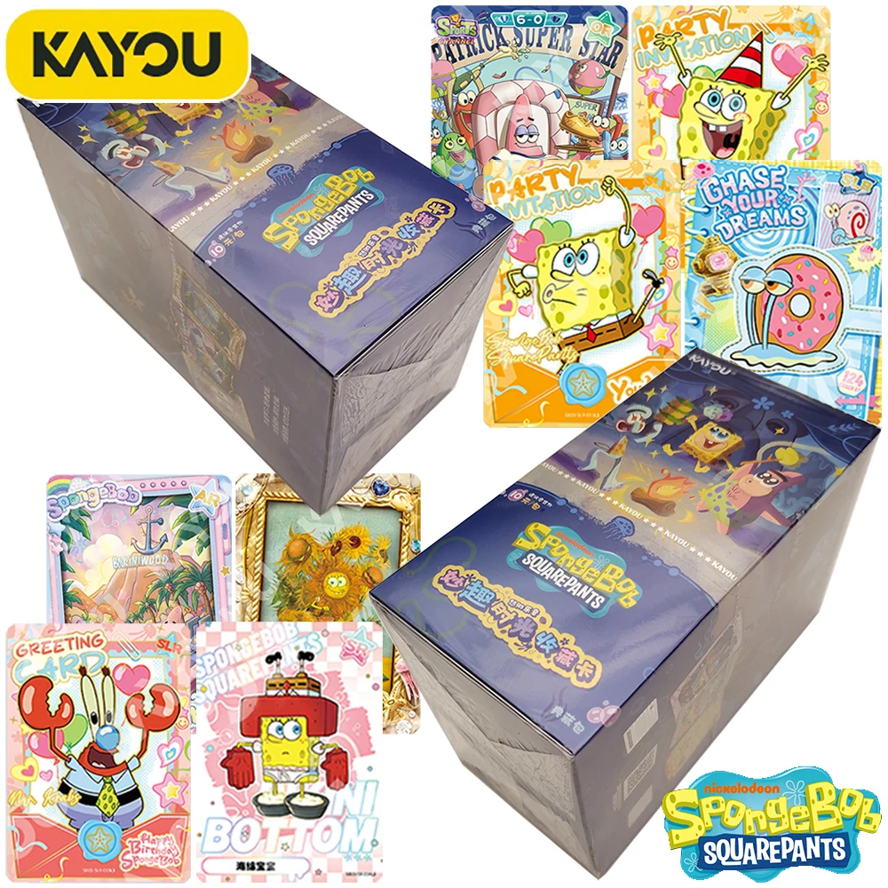 Kayou Genuine SpongeBob SquarePants Collection Card Famous Comedy Casual Animation IP Cartoon Star Character Limited Card Toys