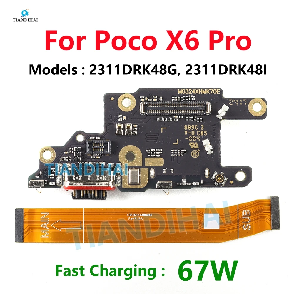 Poco X6 Pro 本体 RAM12GB ROM512GB EUプラグ変換付 For Xiaomi Poco X6 Pro USB Charging Board Connector Plug Port