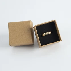 24pcs Bulk 4x4x3cm Jewelry Gift Boxes Ring Necklace Earrings Brown Paper Box For Girlfriend Mother Jewellry Storage Small Case