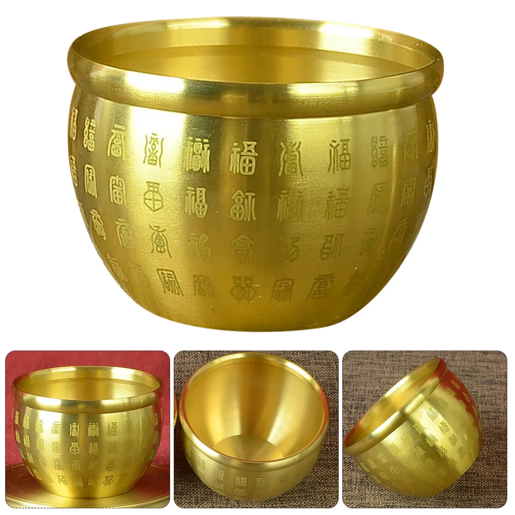 

Copper Feng Shui Treasure Basin Decor For Home Office Desktop Decoration Golden Tone Wealth Bowl Chinese Fortune Bowl
