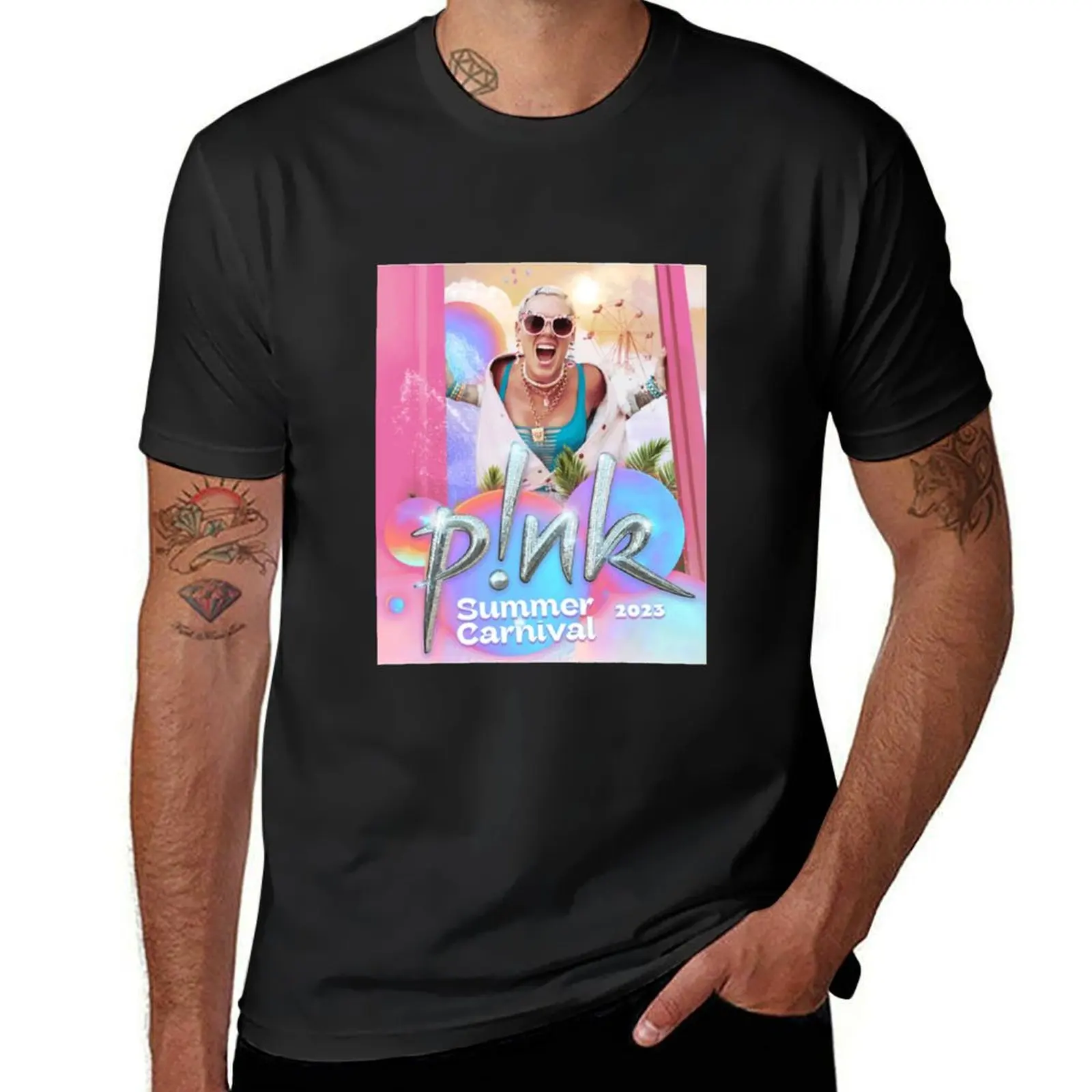 2023-pink-summer-tour-carnivale-- T-Shirt quick drying graphics Short sleeve tee plus sizes fruit of the loom mens t shirts