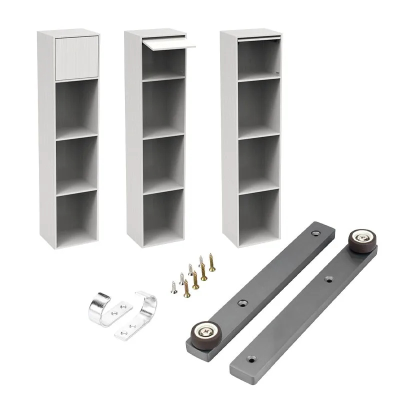 Aluminum bookcase door rail space saving side mounted rubber slot upturn track cabinet slide rail upturn
