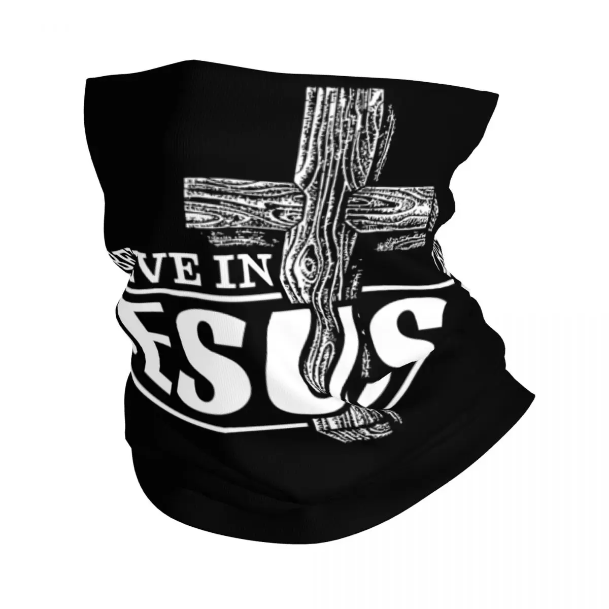 Custom I Believe In Jesus Christ Winter Headband Neck Warmer Men Hiking Hunting Tube Scarf Cristianity Faith Face Bandana Gaiter