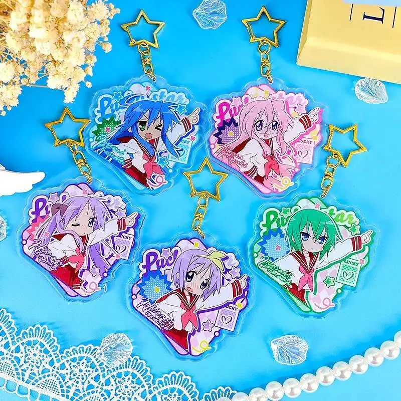 

Anime GAME Hiiragi Kagami Izumi Konata Cosplay Acrylic Schoolbag Key Chain Keychains Toy Backpack Pendant