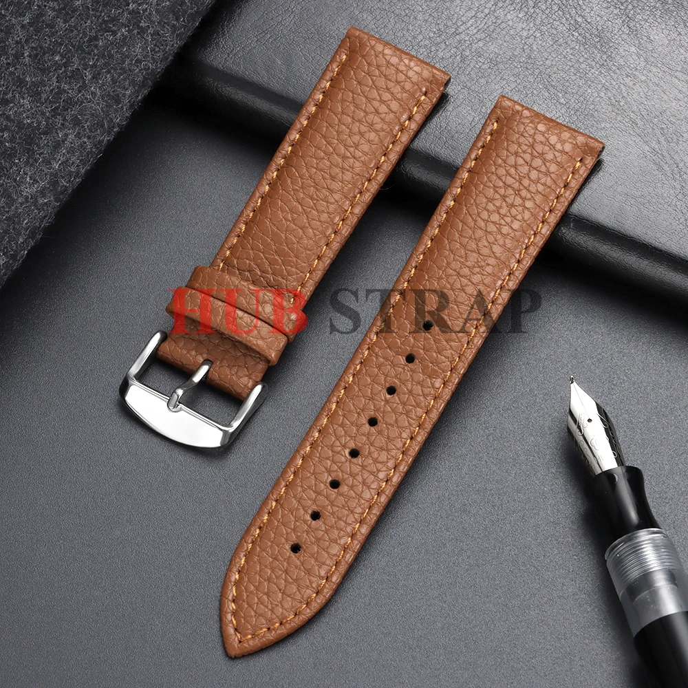 10/12/14/16/18/19/20/21/22 mm Litchi-Muster Leder-Uhrenarmband für Herren und Damen, hochwertiges Armband mit Werkzeug – Detail 11