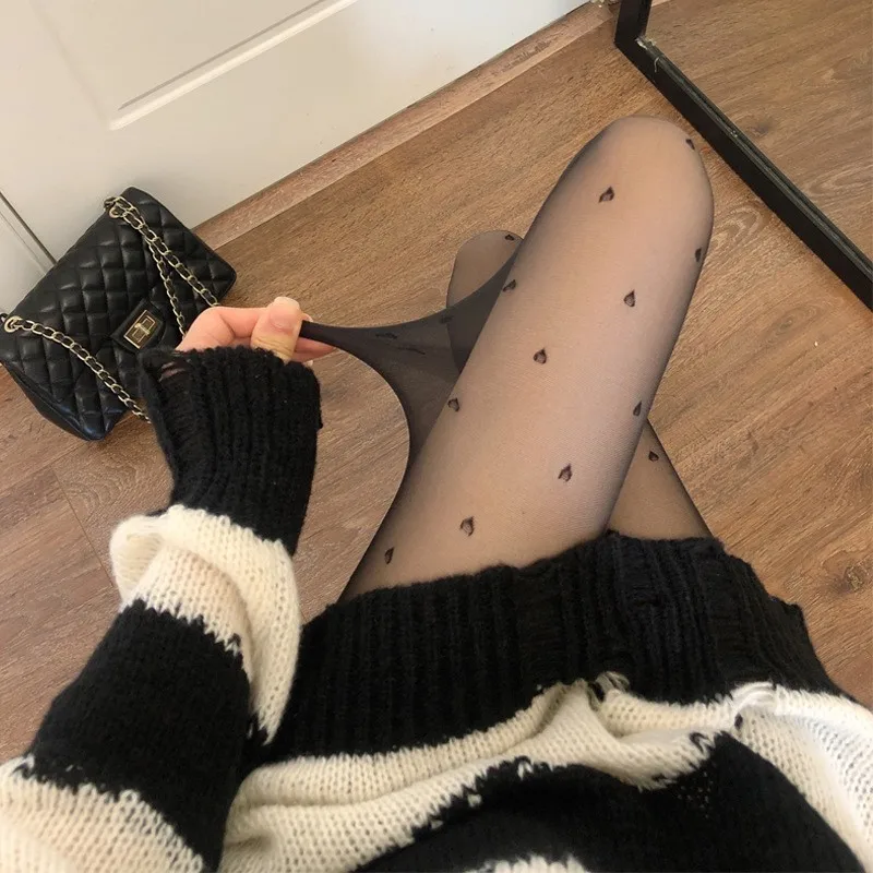 1 female dot anti-desquamation personality stockings thin flesh fashion brand letters Jacquard stockings lace stockings