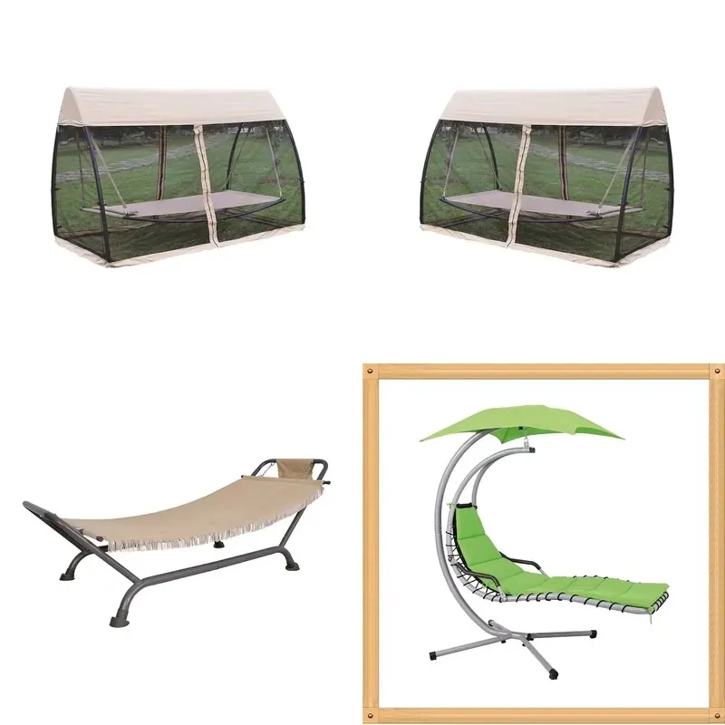 Terrace Gazebo Casual Outdoor Hammock Style Canopy Swing Bed with Mosquito Net