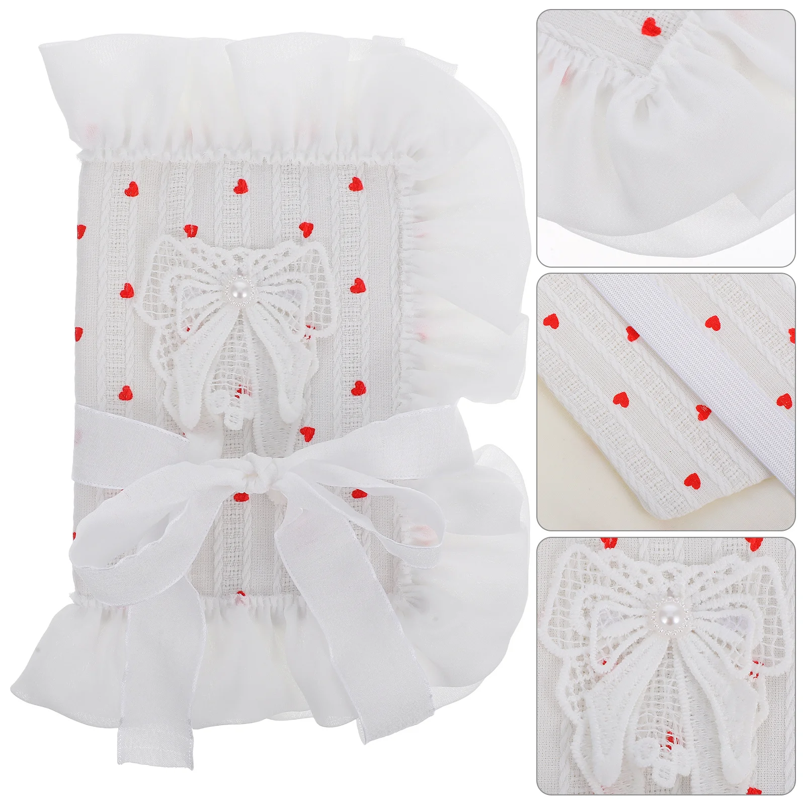 Reusable Fabric Notebook Cover Bowknot Heart Design Book Cloth Accessory Journals Planners Notebooks Elegant Protector