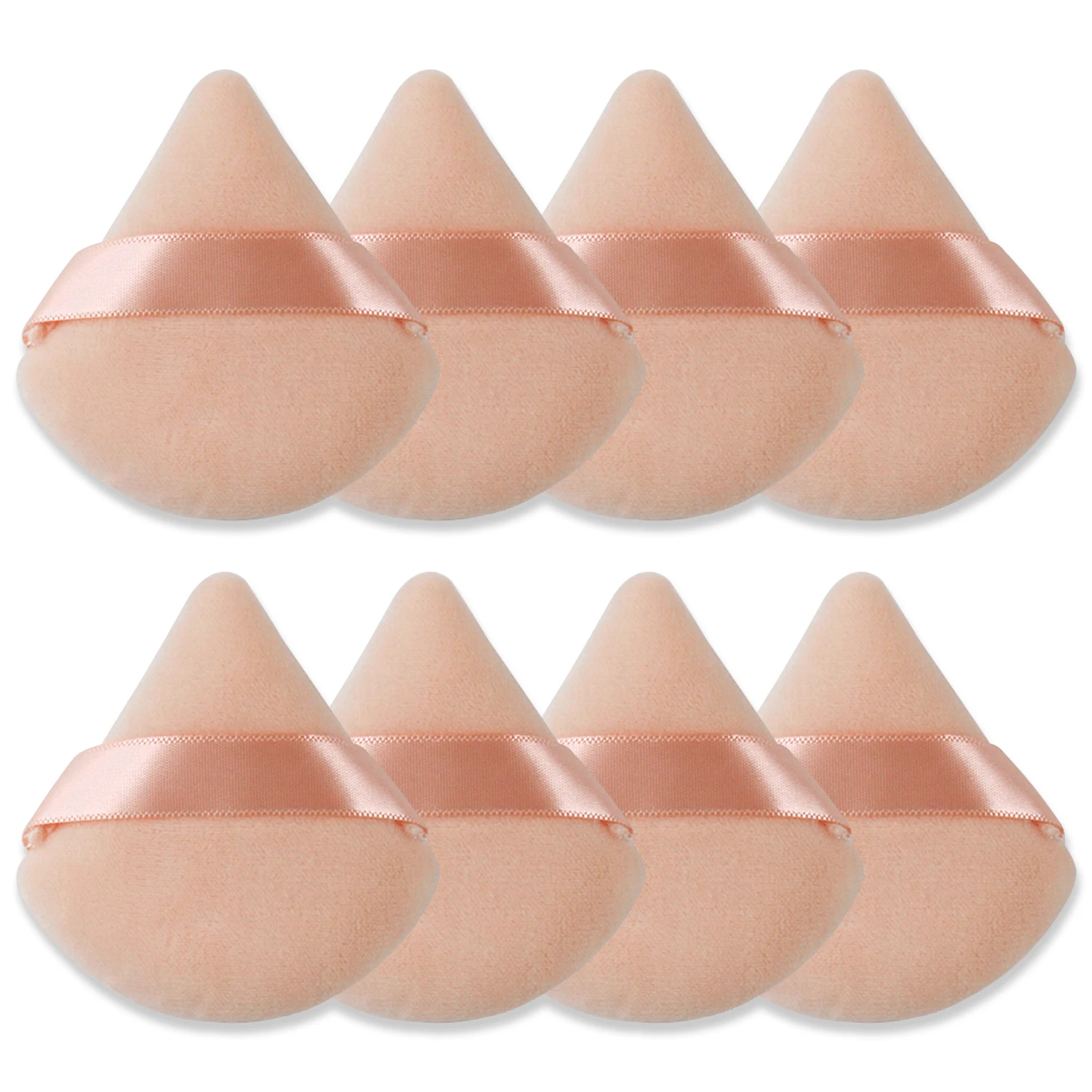 8 pezzi di trucco cosmetico spugna in polvere sciolta triangolo soffio privato floccato soffio di polvere utilizzato per il trucco del viso