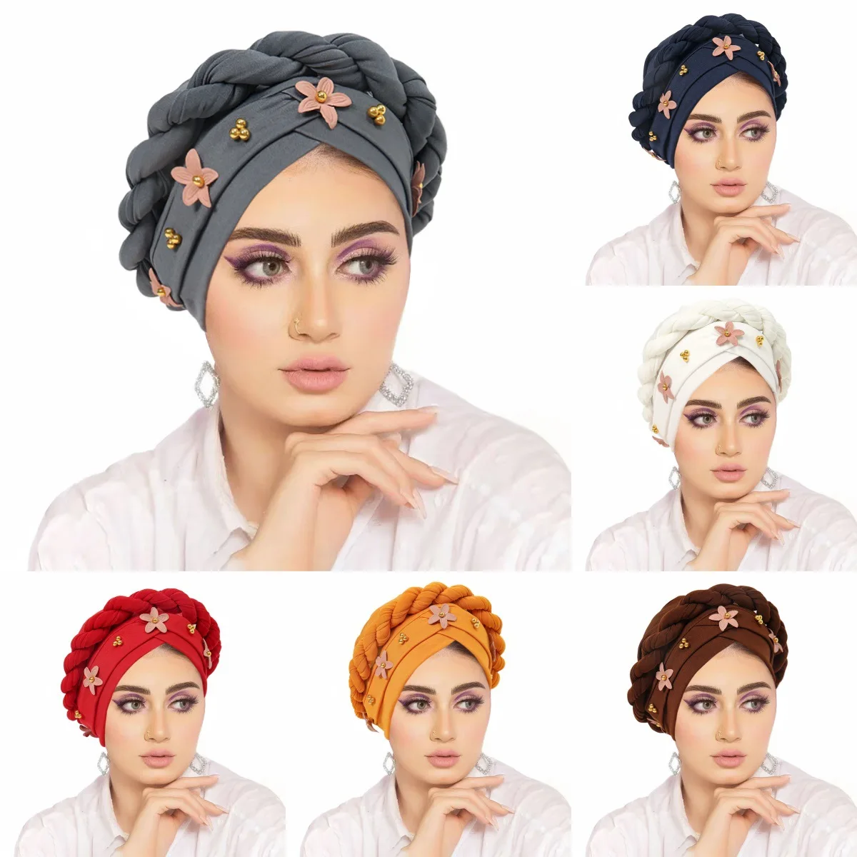 2025 Nuove Donne Indiane Trecce Musulmane Hijab Chemio Caps Headwrap Sciarpa Cancro Islamico Cappello Arabo Perdita di Capelli Turbante Copertura Mujer
