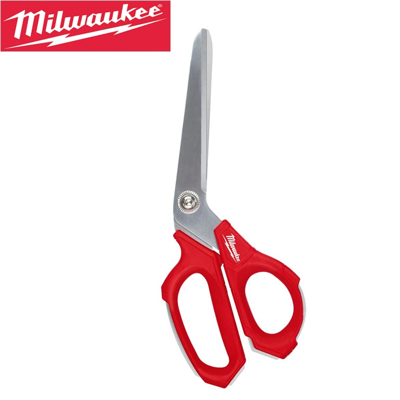 Milwaukee 4932479410 Jobsite Offset Scissors Large Handle High Control Bolt Lock Ruler Marking Metal Scissors