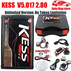 Programmeur ECU de réglage OBD2 pour KESS V2.8 V2 V5.017 Ktag V7.020 SW V2.25 v2.47, PCB rouge, outil ECU européen