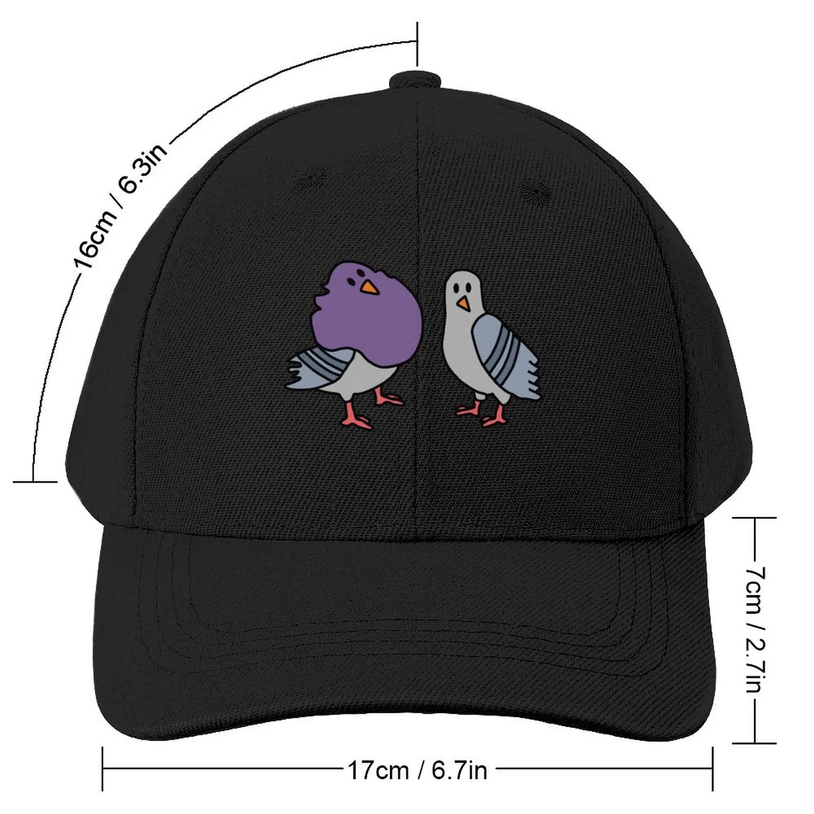 Cute Pigeon Mating Dance Baseball Cap Trucker Cap black Designer Hat custom Hat Women Caps Men's