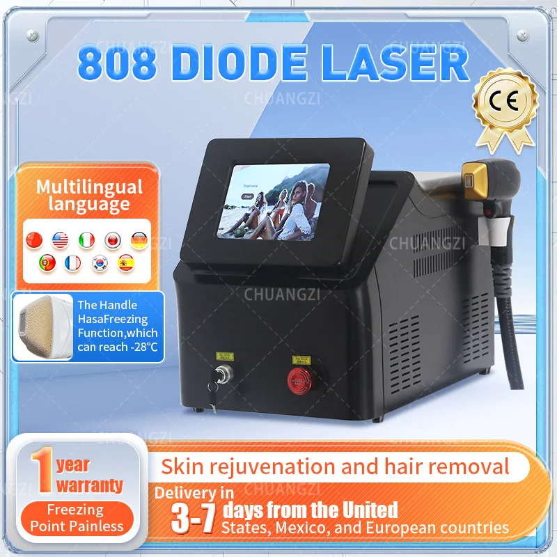 Depilazione laser corpo Alexandrite Diodo Ghiaccio Macchina titanio Doppio 11 Vendite Dispositivo portatile 4 onde IPL Professionale