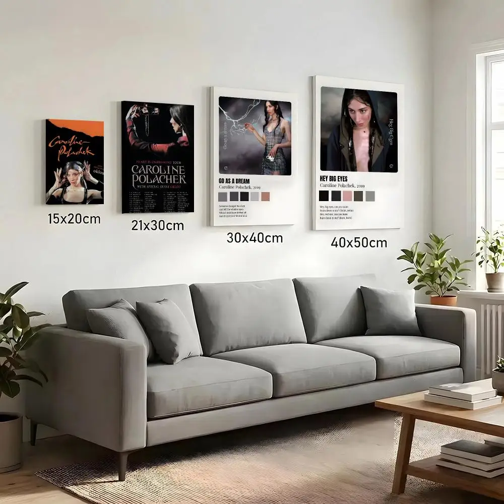 C-caroline polachek Singer Painting Calligraphy HD Canvas Print Poster Wall Art | Optional Frame | Modern Hallway Decor