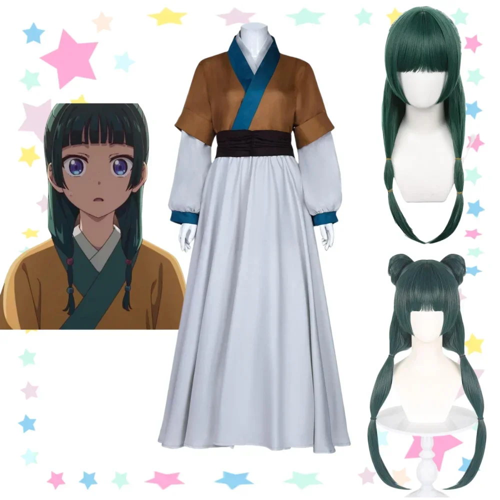 

Maomao Cosplay Anime The Apothecary Diaries Costume Wig China Ancient style Dress Skirt Suit 2025