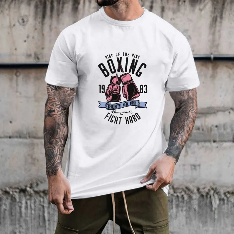 Vintage Boxing Gloves Heat Transfer White Ink Iron - on Patch, Sporty & Stylish Pattern, Suitable for T - shirts, Canvas Bags,