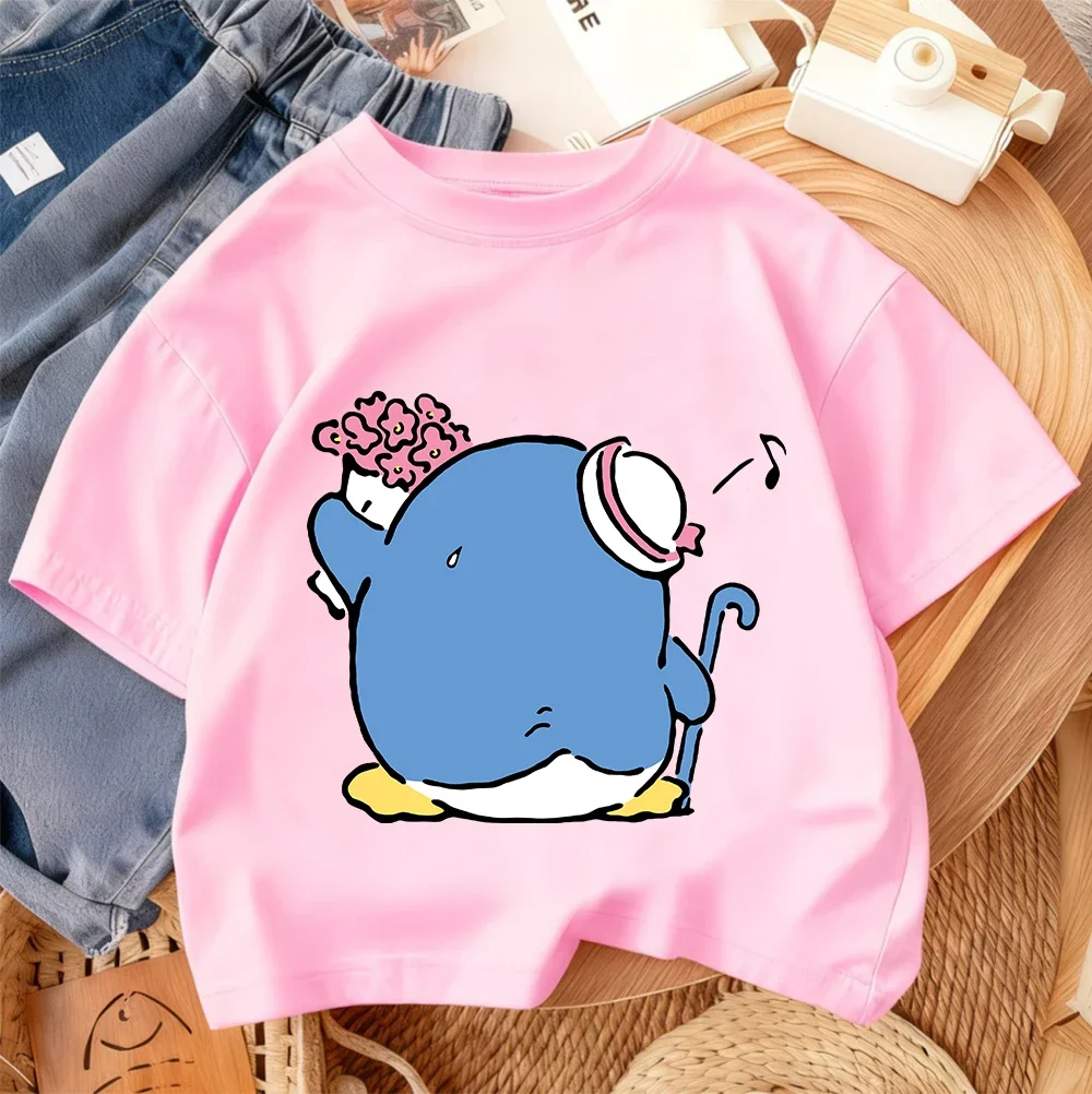 

Летняя повседневная одежда, милая футболка с круглым вырезом и мультяшным рисунком для детей TUXEDOSAM 3 14