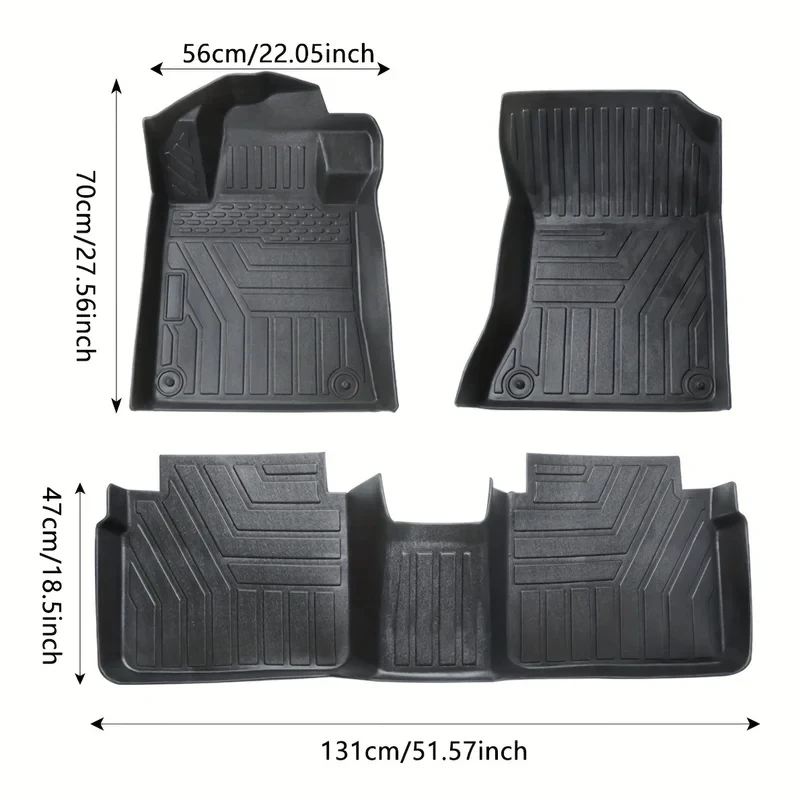 

All-Weather Car Floor Mats Universal Fit - Non-Toxic Anti-Skid Durable Auto Mats for 2019-2023