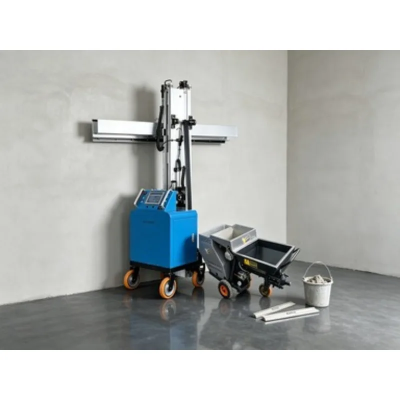Construction Site Indoor Wall Plastering Machine Cement Mortar Spraying Mixer with Gearbox DC48V Brushless Motor Engine Bearing