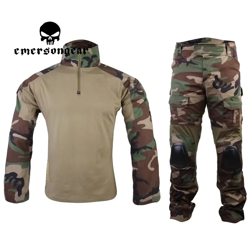 

Emersongear Combat Uniform Hunting Clothes Camouflage Ghillie Suit Tactical Pants Set with Knee Pads for Outdoor Airsoft Camping