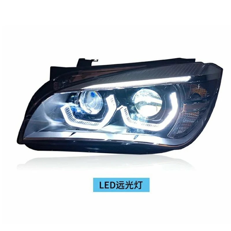 Pair Car Headlight For BMW X1 E84 F49 2010-2015 Modified LED DRL Angel Eye Front Lamp Assembly Automotive Accessories