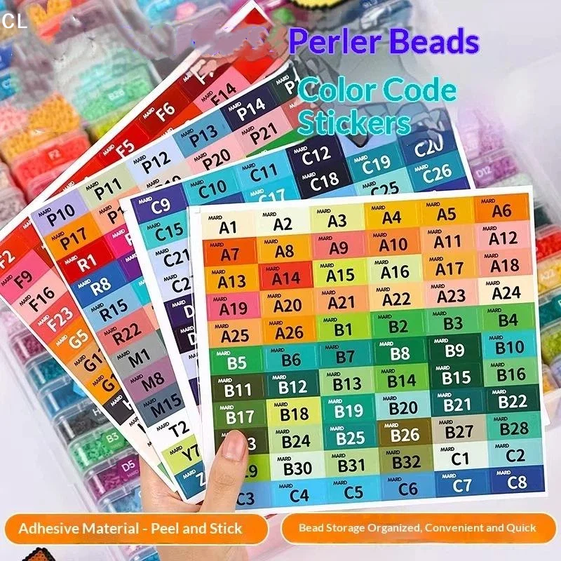AttireTrove221/302 Color Code Square-shaped Stickers Labels Stickers Storage Box  Accessories Colorful